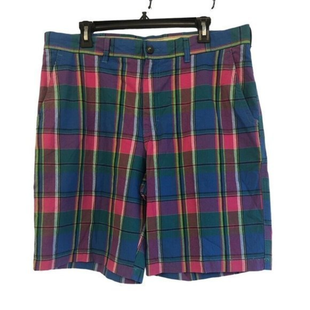 IZOD 100% Cotton Mens‎ Picnic Plaid Shorts Size 36